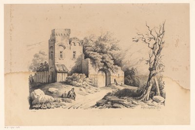 Vaeltaja rauniolla The Landscape (sarjan nimi) tekijältä Constantinus Cornelis Huysmans
