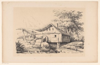 Vesimylly vuoristomaisemassa The Landscape (sarjan nimi) tekijältä Constantinus Cornelis Huysmans