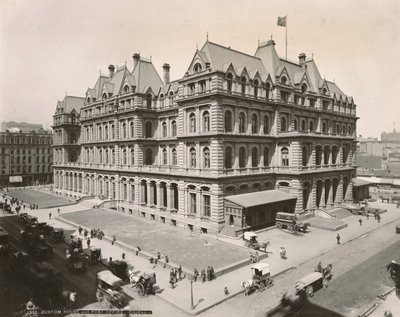 Näkymä postitoimistolle ja tullitalolle Clark Streetillä ja Jackson Blvd.:llä, Chicagossa, 1889 tekijältä Copelin and Hine Copelin and Hine