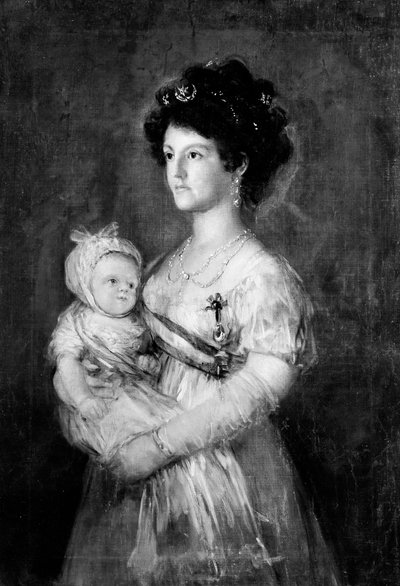 Infanta Maria Luisa 1782-1824 ja hänen poikansa Carlos Luis 1799-1883. tekijältä Copy after Goya