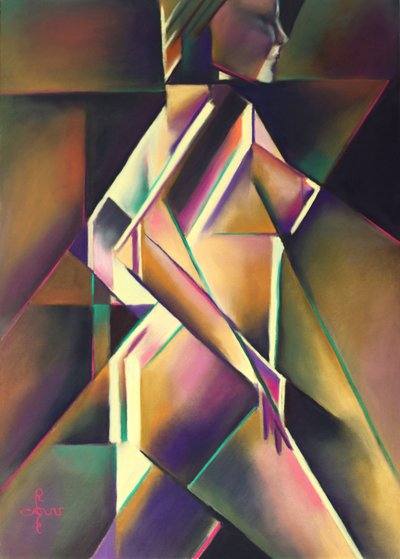 Geometrinen nainen liikkeessä tekijältä Corné Akkers