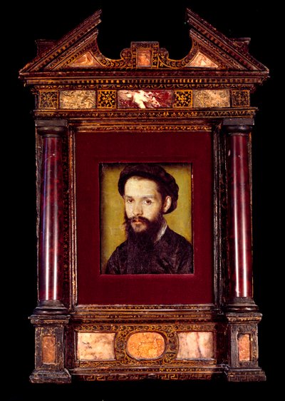 Ranskalaisen runoilijan Clement des Marets dit Marot (1496-1544) muotokuva. Corneille De Lyonin maalaus (Corneille de The Hague) (1500/1510-1574) Su. 0,12 x 0,10 m. 16. vuosisata. tekijältä Corneille de la  Haye