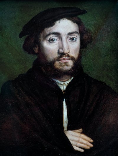 Pierre Aymericin muotokuva, Saint-Flourin kauppias Corneille De Lyonin (Corneille de La Haye) maalaus puulle (1500/1510-1574) tekijältä Corneille de la  Haye