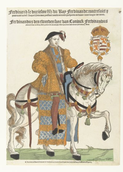 Ferdinand of Tirolin muotokuva hevosen selässä tekijältä Cornelis Anthonisz. (manner of)
