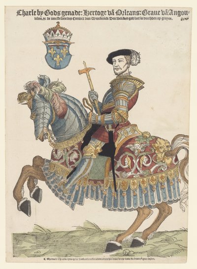 Muotokuva Charles of Orléansista hevosen selässä tekijältä Cornelis Anthonisz. (manner of)