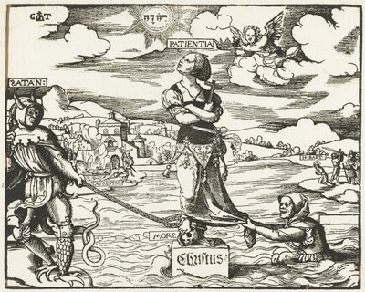 Kärsivällisyyttä (Patientia) kivellä vedessä tekijältä Cornelis Anthonisz.