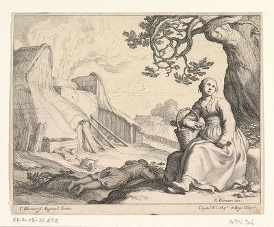 Dona en un acabat de forn de calç tekijältä Cornelis Bloemaert (II)