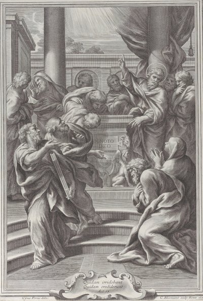 Pyhä Paavali saarnaa Ateenassa, 1679. tekijältä Cornelis Bloemaert