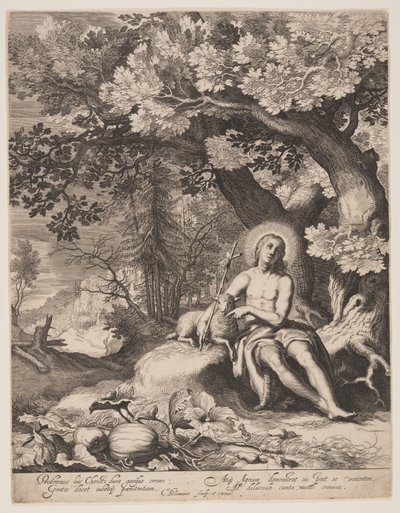 Johannes Kastaja maisemassa tekijältä Cornelis Bloemaert