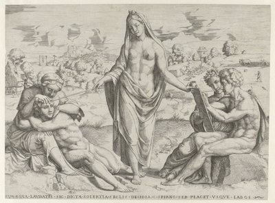 Nerokkuus palkitsee uutteruuden ja rankaisee laiskuudesta tekijältä Cornelis Bos (attributed to)