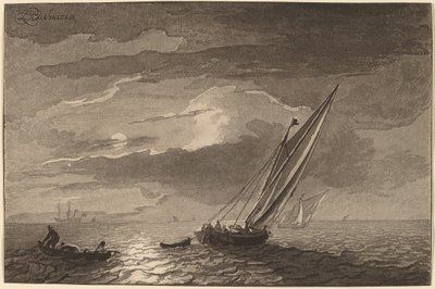 Merimaisema täysikuulla, 1779, julkaistu 1781. tekijältä Cornelis Brouwer