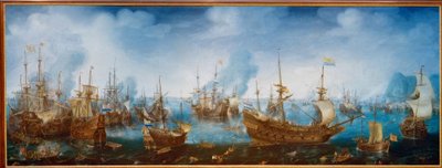 Gibraltarin taistelu 25. huhtikuuta 1607 tekijältä Cornelis Claesz  van Wieringen