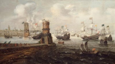 Einnahme von Damiette, 5. Kreuzzug, 1219 / Gem., v. Wieringen tekijältä Cornelis Claesz  van Wieringen