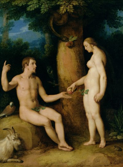 Aadam ja Eeva, 1622 tekijältä Cornelis Cornelisz van Haarlem