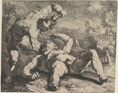 Cain Killing Abel, n. 1591 tekijältä Cornelis Cornelisz van Haarlem