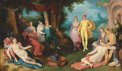 Tuhlaajapoika porttojen joukossa (öljy kankaalle) tekijältä Cornelis Cornelisz. van Haarlem