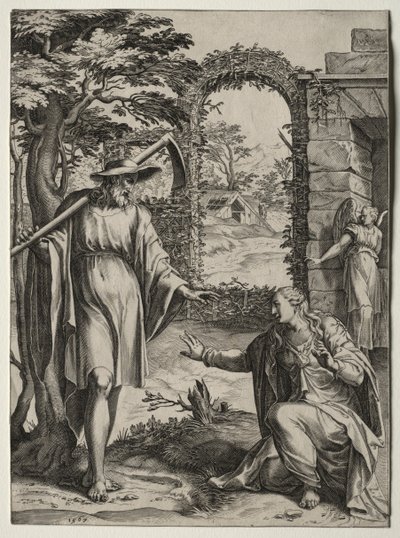 Kristus ilmestyy Maria Magdalenalle, 1567. tekijältä Cornelis Cort