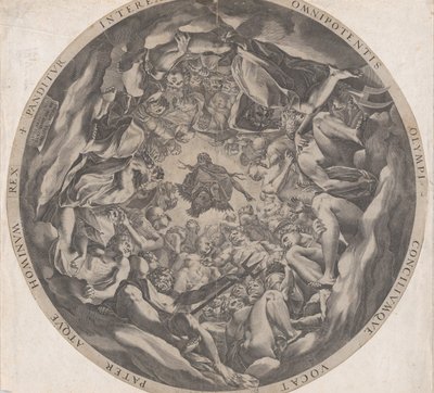 Jumalien kokous Olympusvuorella, 1565. tekijältä Cornelis Cort