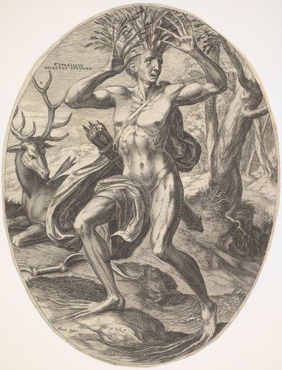 Cyparissus sarjasta The Rural Gods, 1565. tekijältä Cornelis Cort