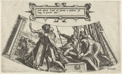 Jaakobin ja Raakelin tapaaminen kaivolla The History of Jacob (sarjan nimi) tekijältä Cornelis Cort