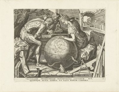 Geometria (geometria) The Seven Liberal Arts (sarjan nimi) tekijältä Cornelis Cort
