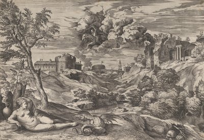 Ruggiero pelastaa Angelican, 1565. tekijältä Cornelis Cort