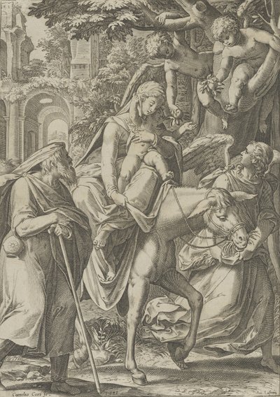 Lento Egyptiin, 1571. tekijältä Cornelis Cort