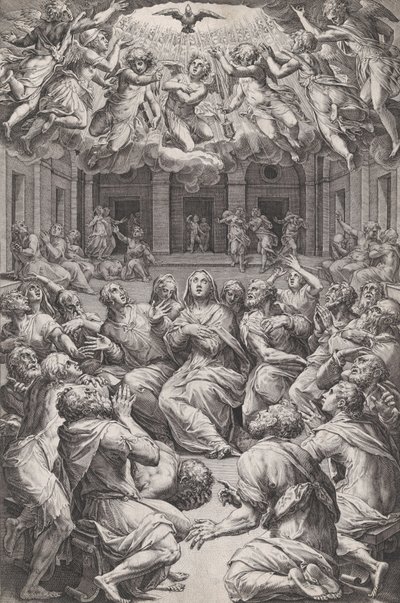Helluntai, 1574. tekijältä Cornelis Cort