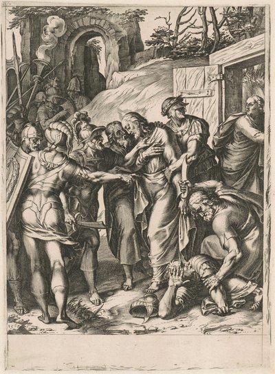 Kristuksen pettäminen tekijältä Cornelis Cort, after Girolamo Muziano