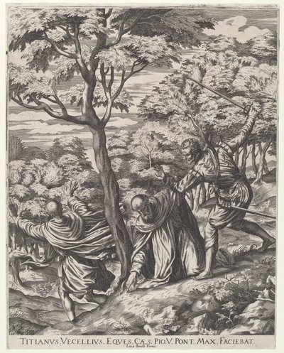 Pyhän Pietarin marttyyrin salamurha tekijältä Cornelis Cort, after Titian