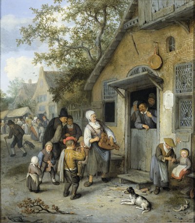 Maa Kermis (öljy paneelissa) tekijältä Cornelis Dusart