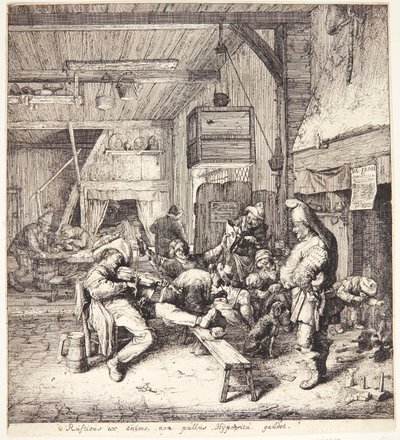 Viulunsoittaja kapakkahuoneessa tekijältä Cornelis Dusart