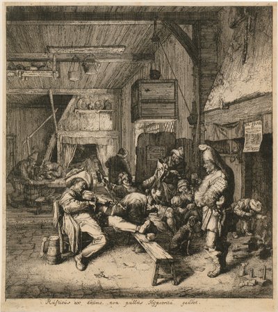 Viulunsoittaja majatalossa tekijältä Cornelis Dusart
