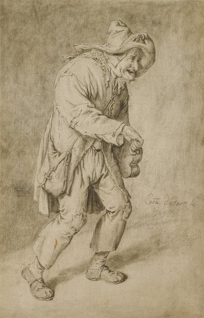 Hurdy-Gurdy Player, 1695 tekijältä Cornelis Dusart