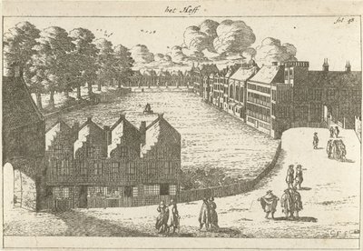 Vista del Buitenhof het Hoff (títol sobre objecte) acabat tekijältä Cornelis Elandts
