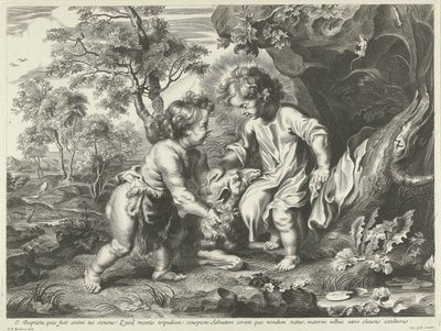 Johannes Kastaja ja Kristus lapsina tekijältä Cornelis Galle (I) (possibly)