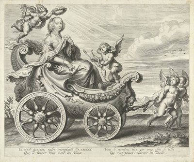 Clara Isabella de Ligne-Arenberg (?) voittovaunussa tekijältä Cornelis Galle (I)
