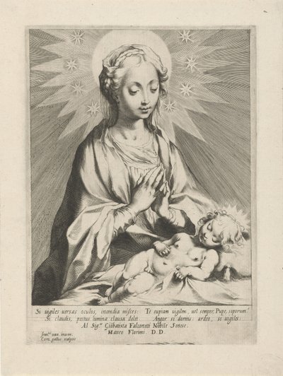 Maria palvoo Kristus-lapsia tekijältä Cornelis Galle (I)