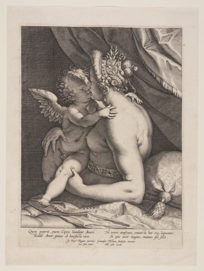 Venus ja Amor tekijältä Cornelis Galle I