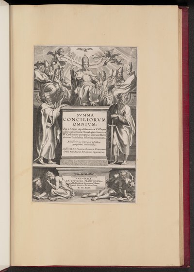Nimisivu F. Longo a Coriolanon "Svmma Conciliorvm Omnivm" tekijältä Cornelis Galle I after Sir Peter Paul Rubens