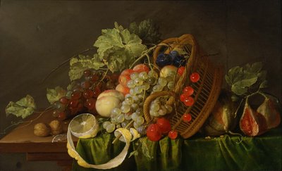 Asetelma hedelmäkorin kanssa, noin 1654 tekijältä Cornelis de Heem