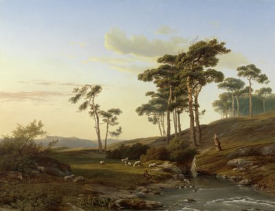 Iltatunnelmaa paimenen kanssa tekijältä Cornelis Lieste (signed by artist)