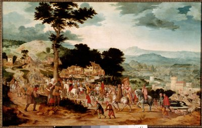 Cornelis Massysin (1508-1580) Golgatan tapa maalaus 1500-luvun Praha, Kansallisgalleria tekijältä Cornelis Massys