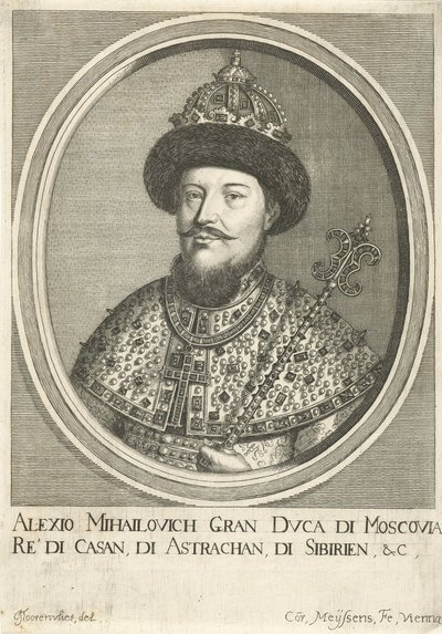 Venäjän tsaari Aleksis I Mihailovitšin muotokuva 1629-1676, 1670 tekijältä Cornelis Meyssens