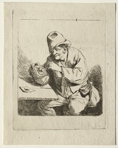 Talonpoika sytyttää piippunsa, 1600-luvun puoliväli. tekijältä Cornelis Pietersz Bega