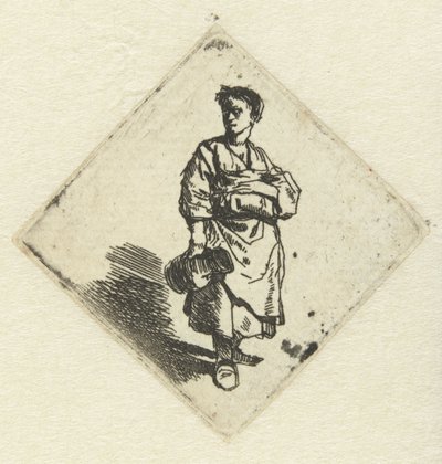 Seisova nainen kannu oikeassa kädessä tekijältä Cornelis Pietersz. Bega