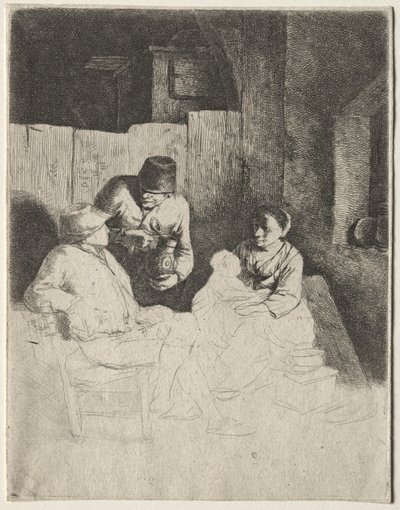 Majatalossa istuva äiti tekijältä Cornelis Pietersz Bega