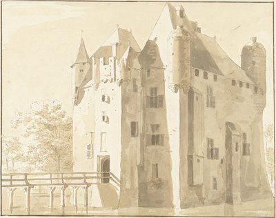 Frissesteinin linna Herwijnenissä, takana tekijältä Cornelis Pronk (possibly)