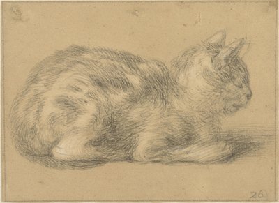 Oikealla istuva kissa tekijältä Cornelis Saftleven (possibly)