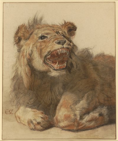 Leijona räkäisee tekijältä Cornelis Saftleven